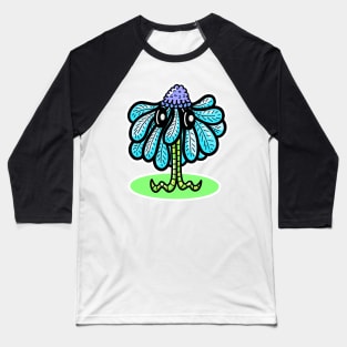 Pretty Blue Flower Cartoon Character Baseball T-Shirt